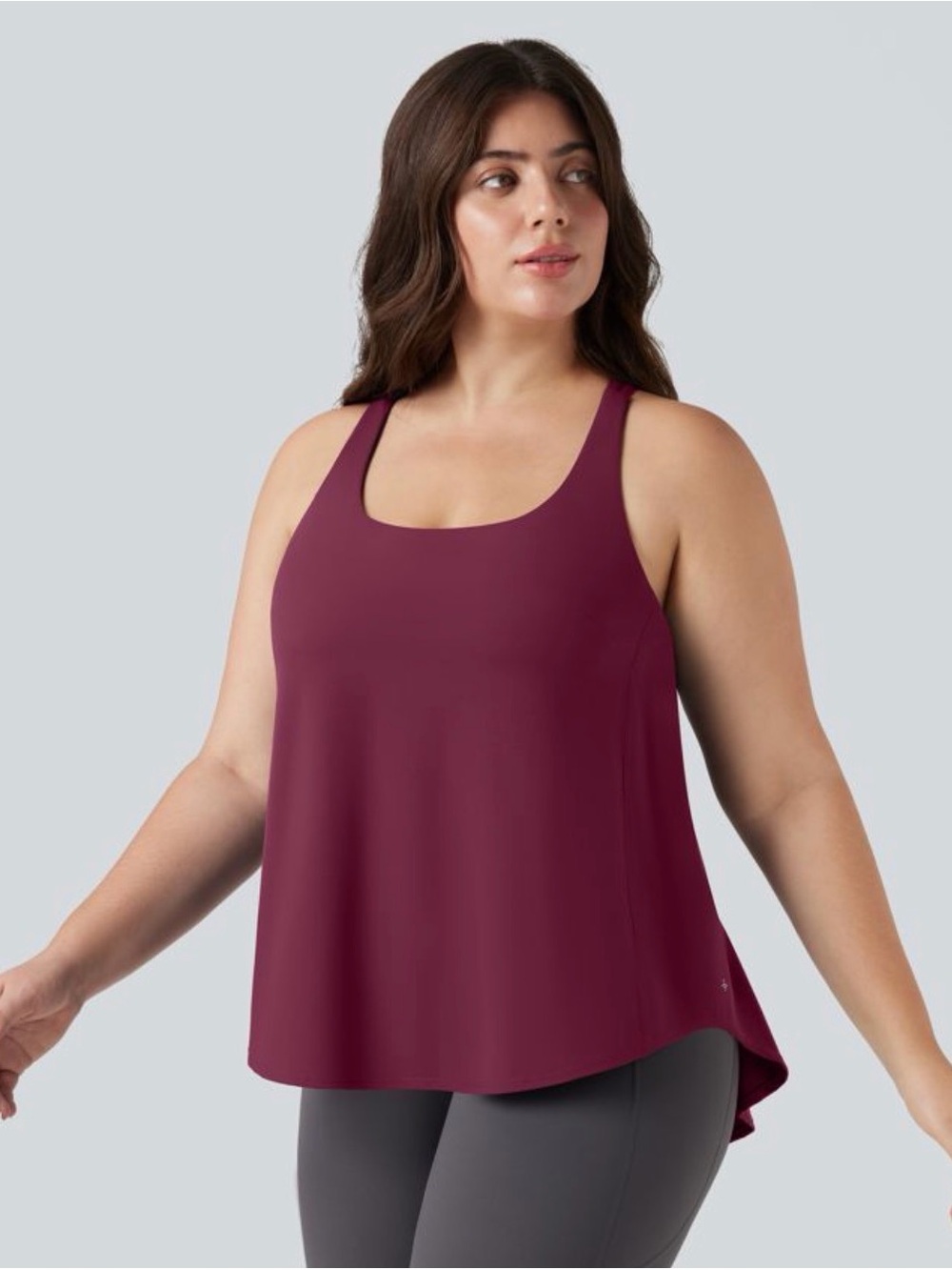 Plus Size Halara UltraSculpt™ Round Neck Curved Hem Running Tank Top